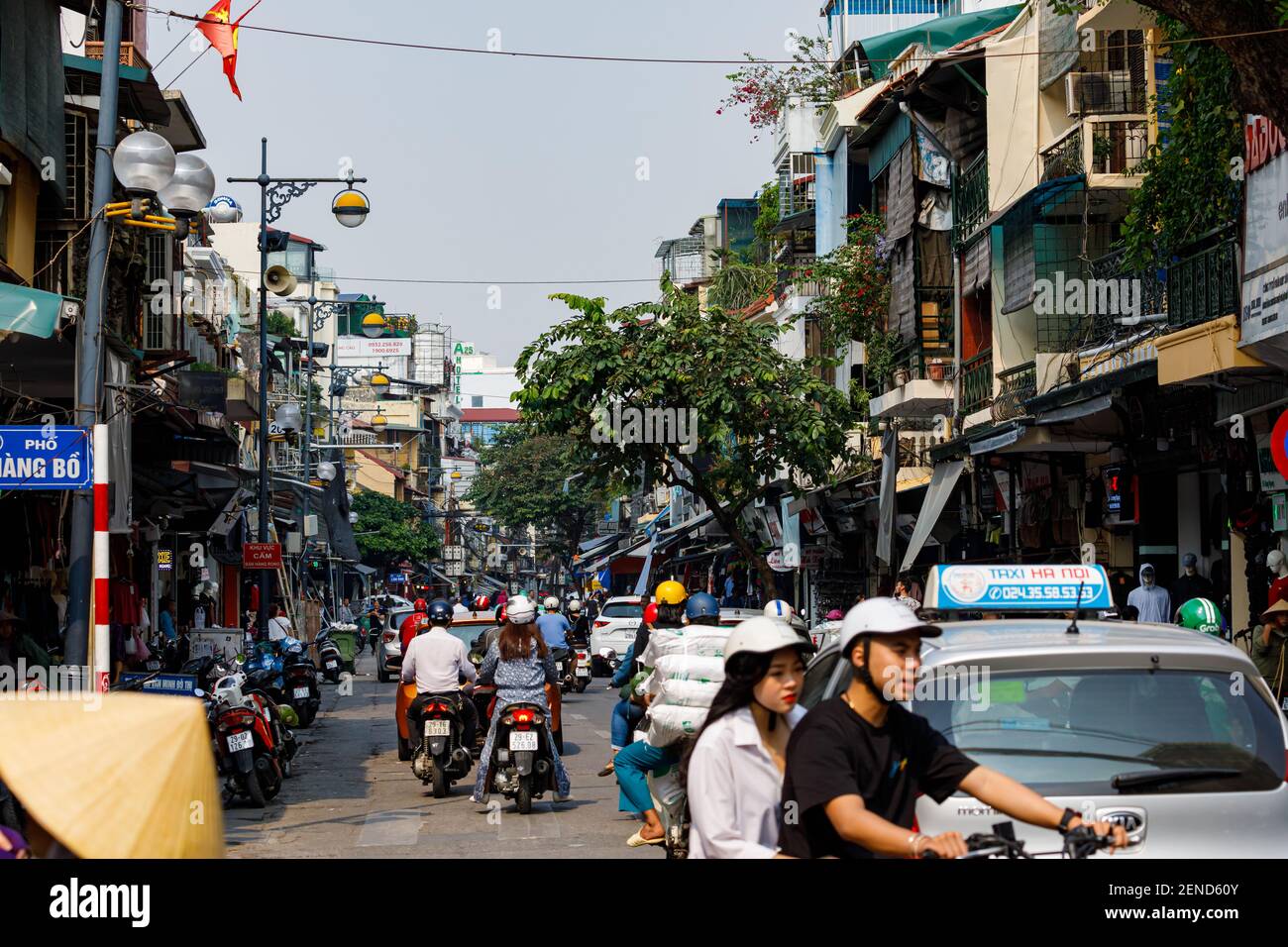 chaos traffic of Hanoi in Vietnam Stock Photo