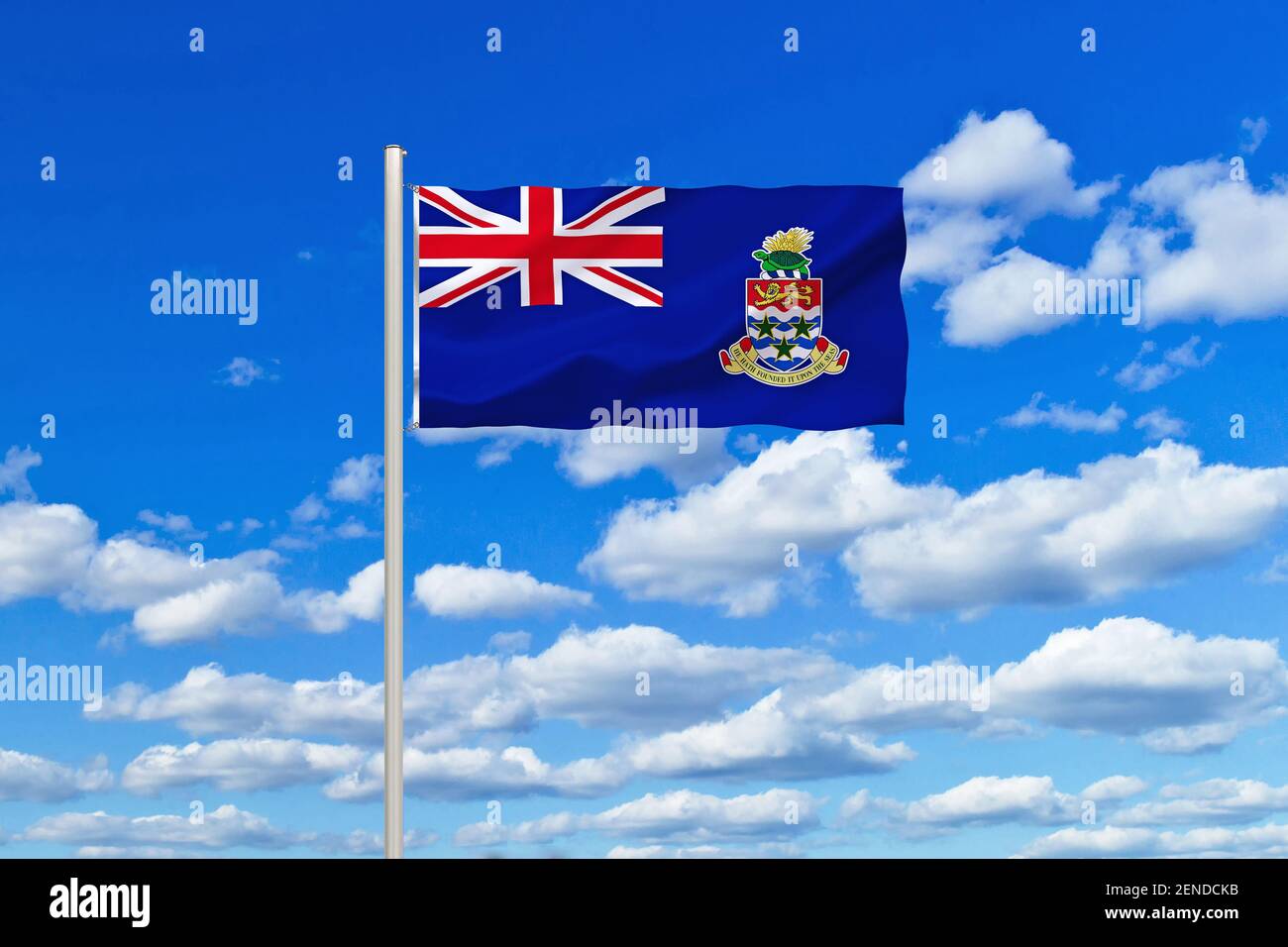 Die Flagge von den Cayman Islands, Kaimaninseln, Britische Überseegebiete, Karibik, Stock Photo