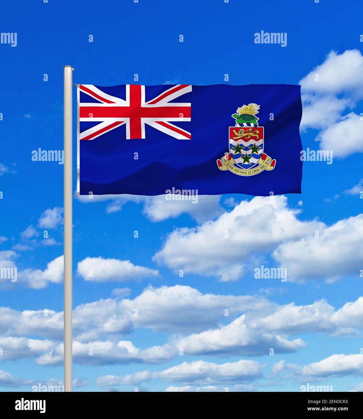 Die Flagge von den Cayman Islands, Kaimaninseln, Britische Überseegebiete, Karibik, Stock Photo