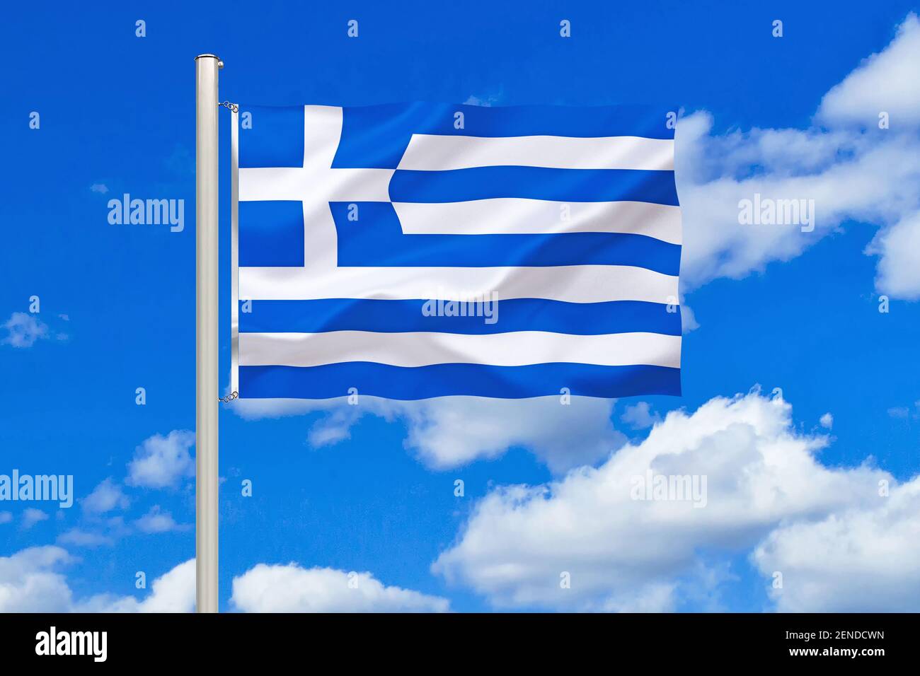 Stock-Flagge Griechenland 30 x 45, Europa, Stock-Flaggen 30 x 45 cm