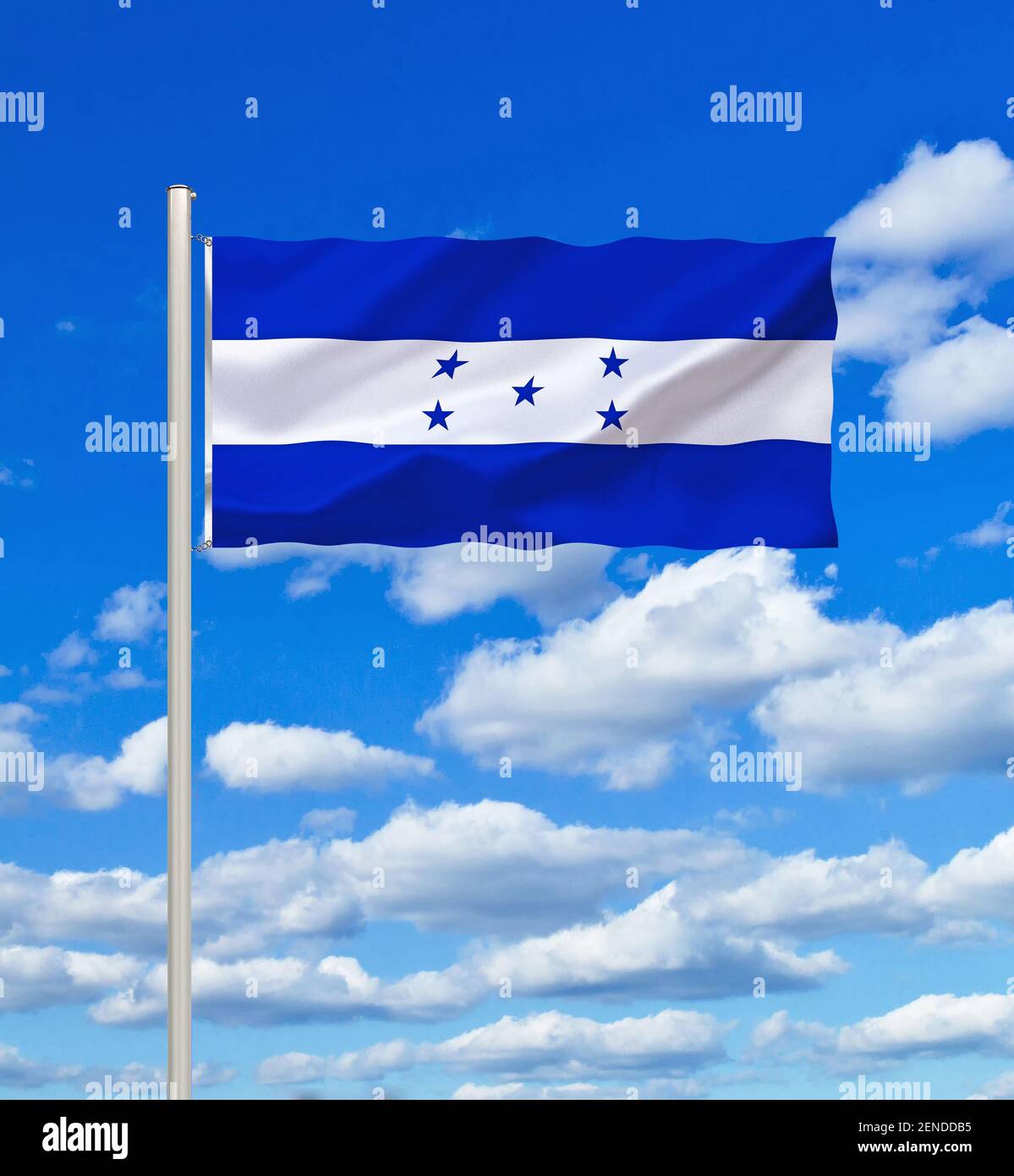 Die Flagge von Honduras, Land in Zentralamerika, Stock Photo