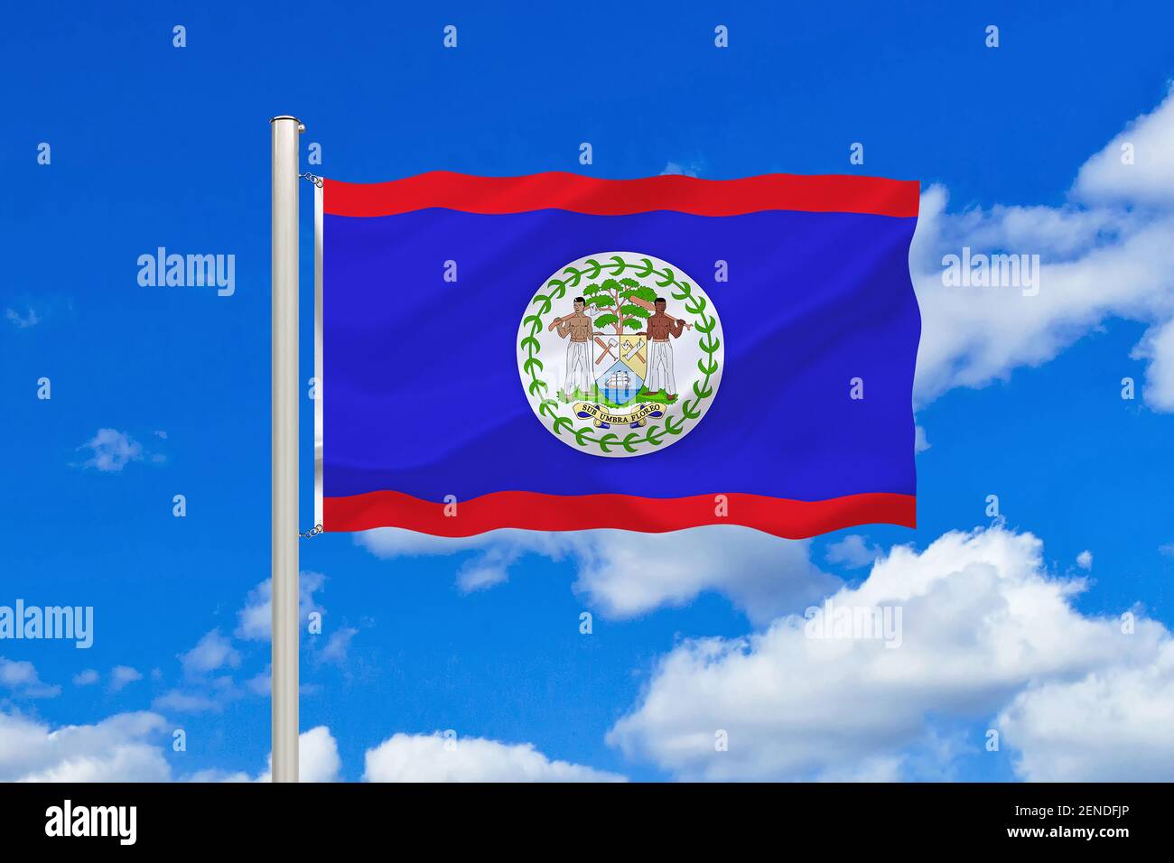 Die Flagge von Belize, Land in Zentralamerika Stock Photo