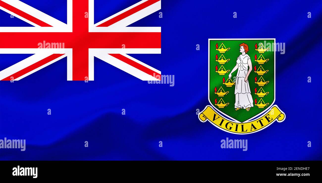 Die Flagge von den Britischen Jungferninseln, British Virgin Islands, Inselgruppe in der Karibik, Stock Photo