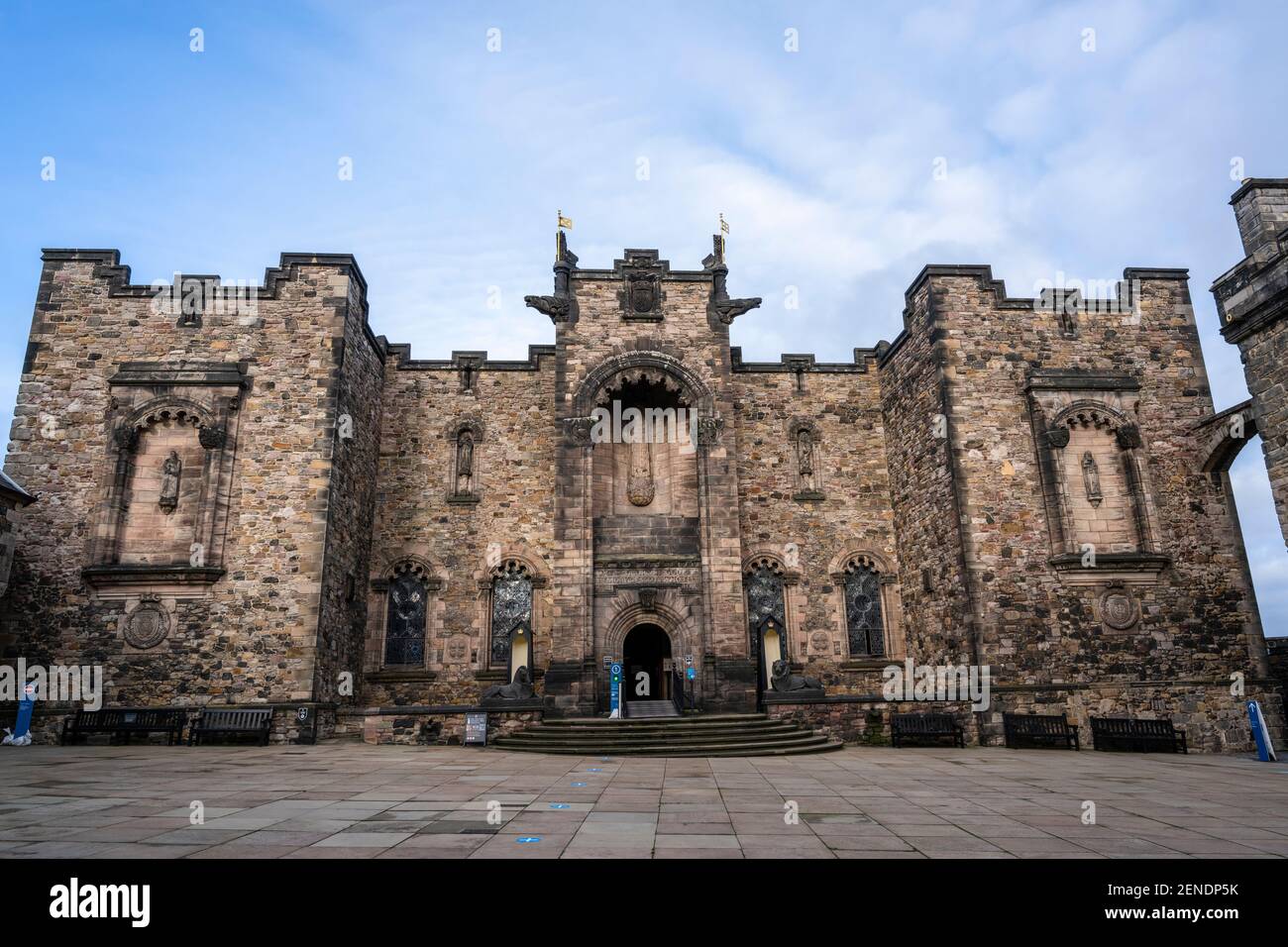 Scottish National War Memorial from Crown Square at Edinburgh Castle, Edinburgh, Scotland, UK Stock Photo