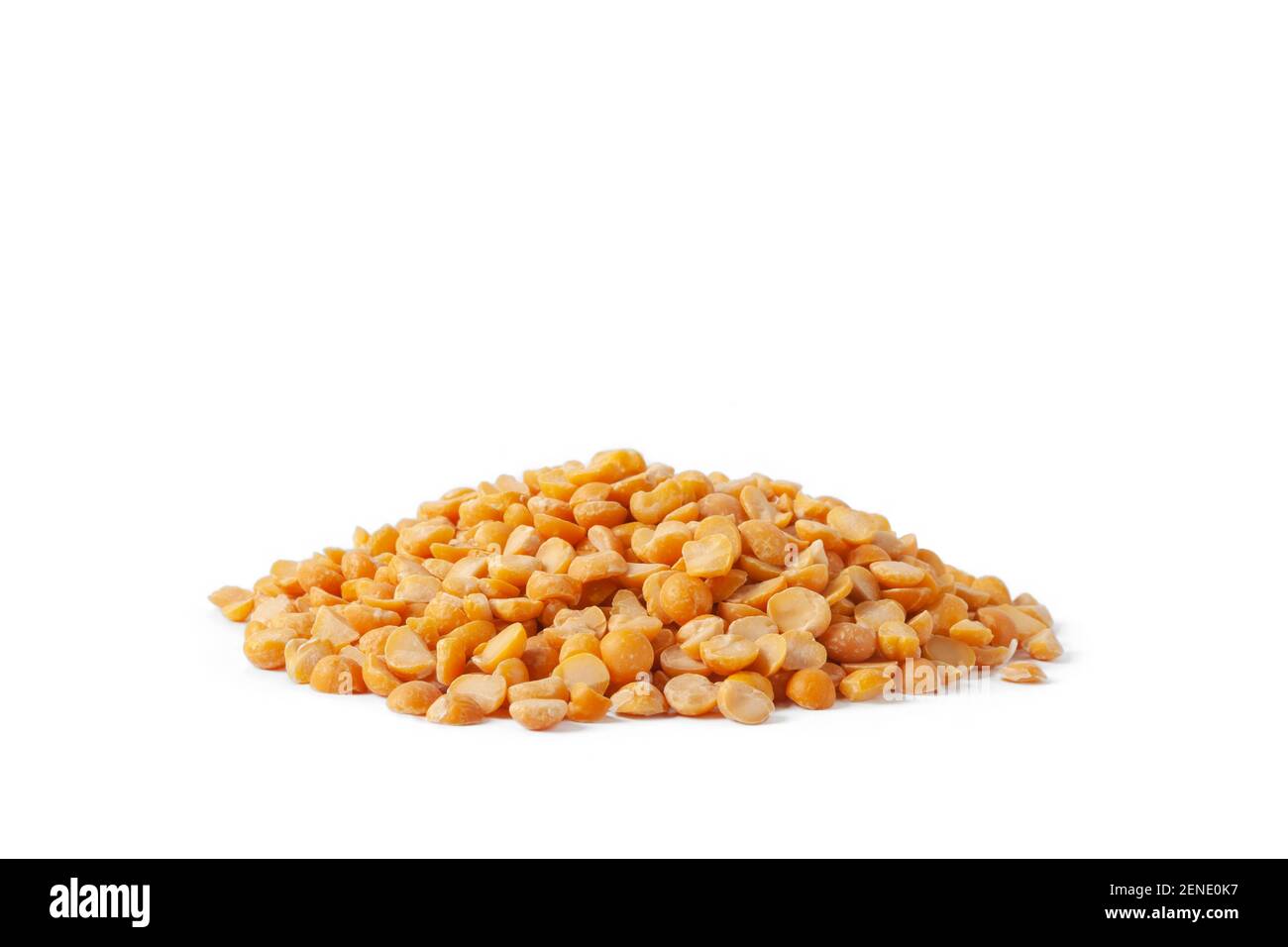 A small hill of yellow, dry peas. Stock Photo