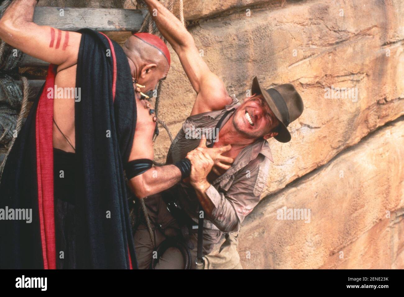 Indiana Jones and the Temple of Doom  Year : 1984 USA Director : Steven Spielberg Amrish Puri, Harrison Ford Stock Photo