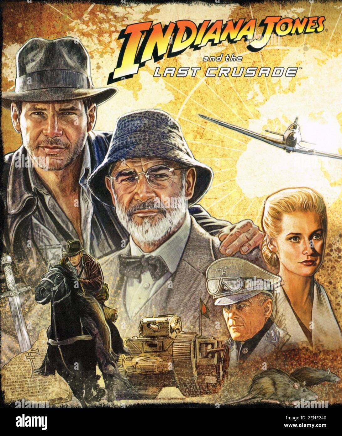 Indiana Jones and the Last Crusade Year : 1989 USA Director : Steven Spielberg Harrison Ford, Sean Connery American poster Stock Photo