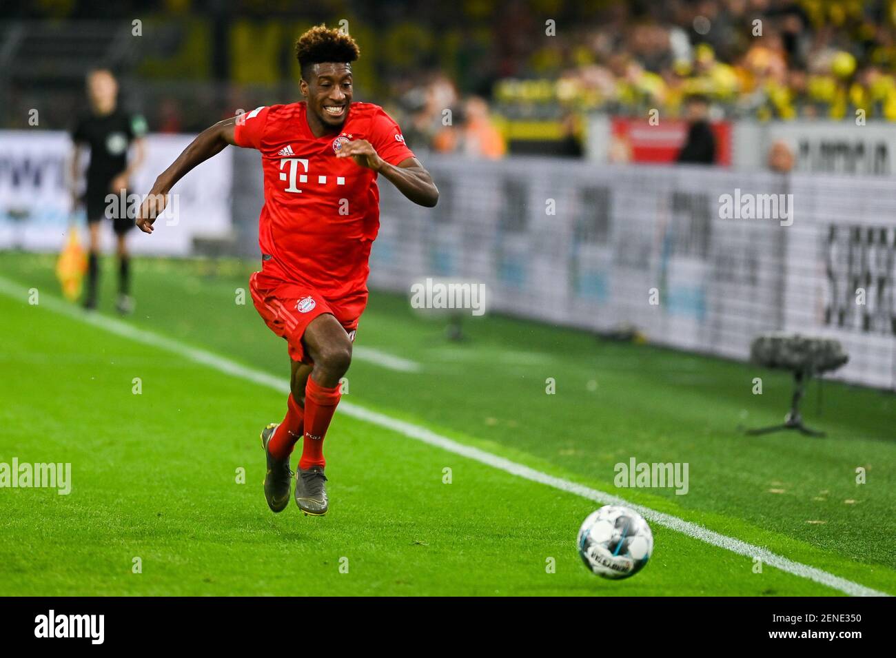 Kingsley Coman from Bayern Munich seen in action during the Germany  Supercup Final 2019 match between Borussia Dortmund and Bayern Munich.(Final  score: Borussia Dortmund 2:0 Bayern Munich Stock Photo - Alamy