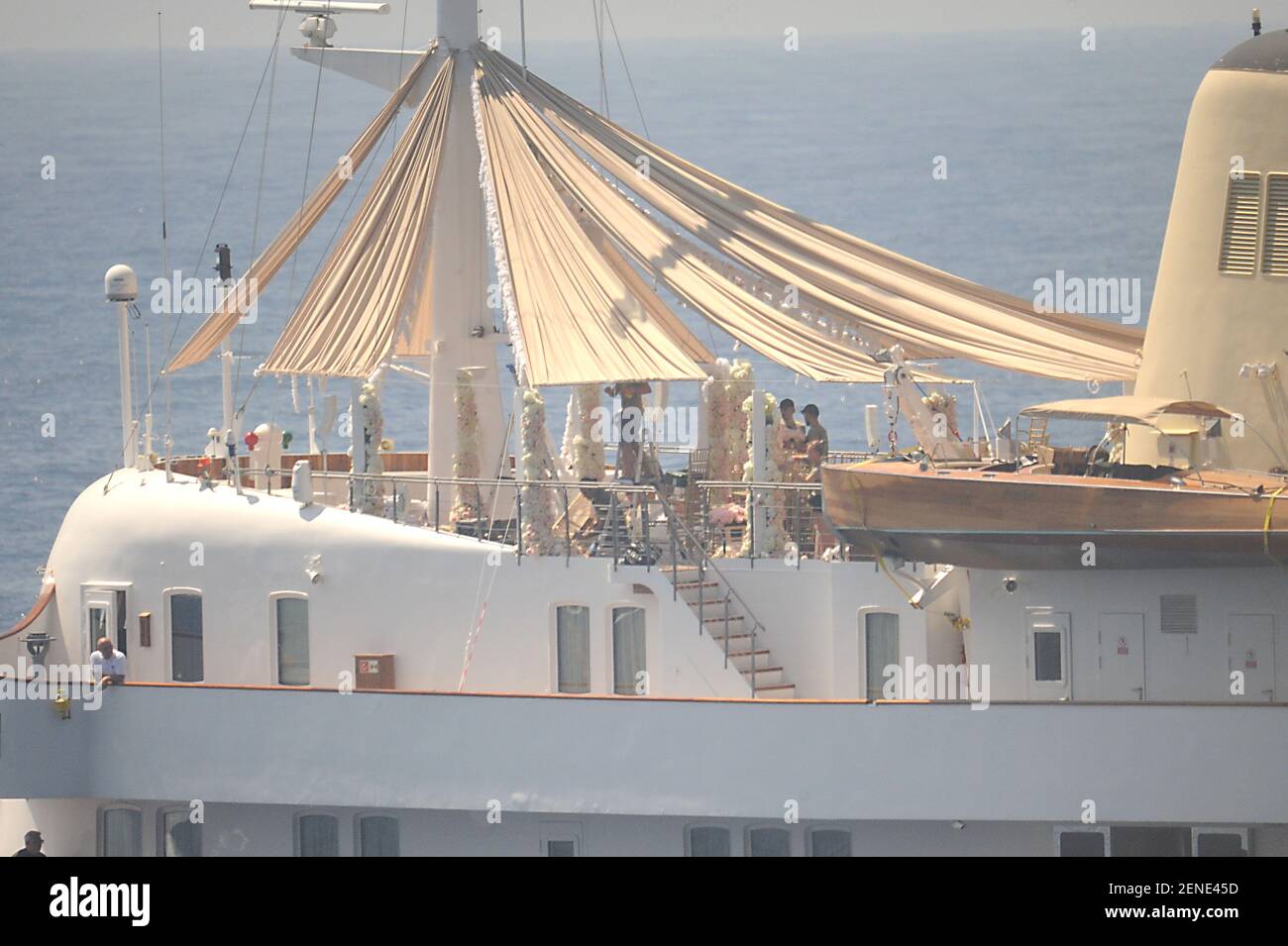 Heidi Klum and Tom Kaulitz marry aboard the luxury yacht Christina O on  August 3, 2019 in Capri, Italy. Princess Grace Kelly and Jacqueline Kennedy  Onassis, also celebrated their weddings on board