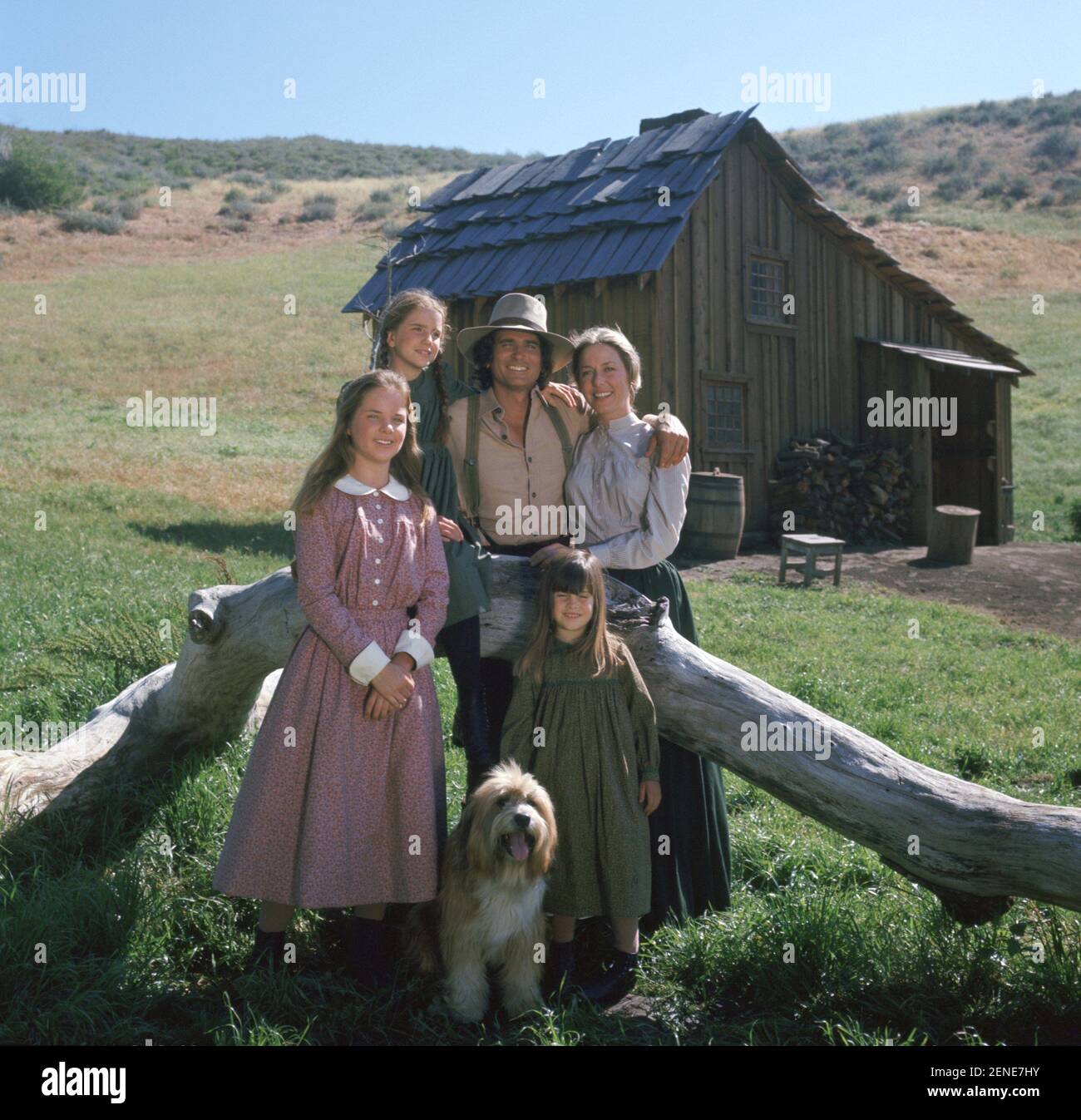 Little House on the Prairie  TV Series 1974 - 1983 USA Director : Michael Landon Michael Landon, Karen Grassle, Sidney ou Lindsay Greenbush, Melissa Gilbert, Melissa Sue Anderson Stock Photo