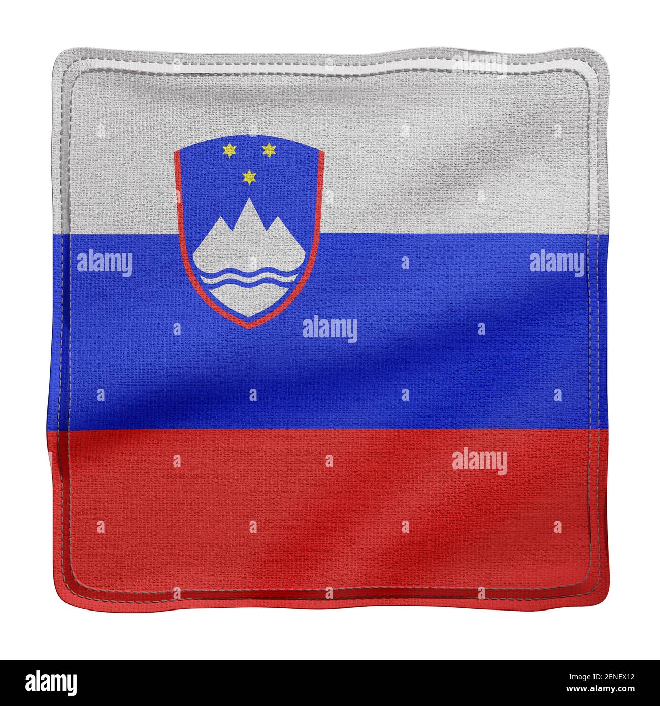 3d rendering of a textured fabric national Slovenia flag isolated on ...