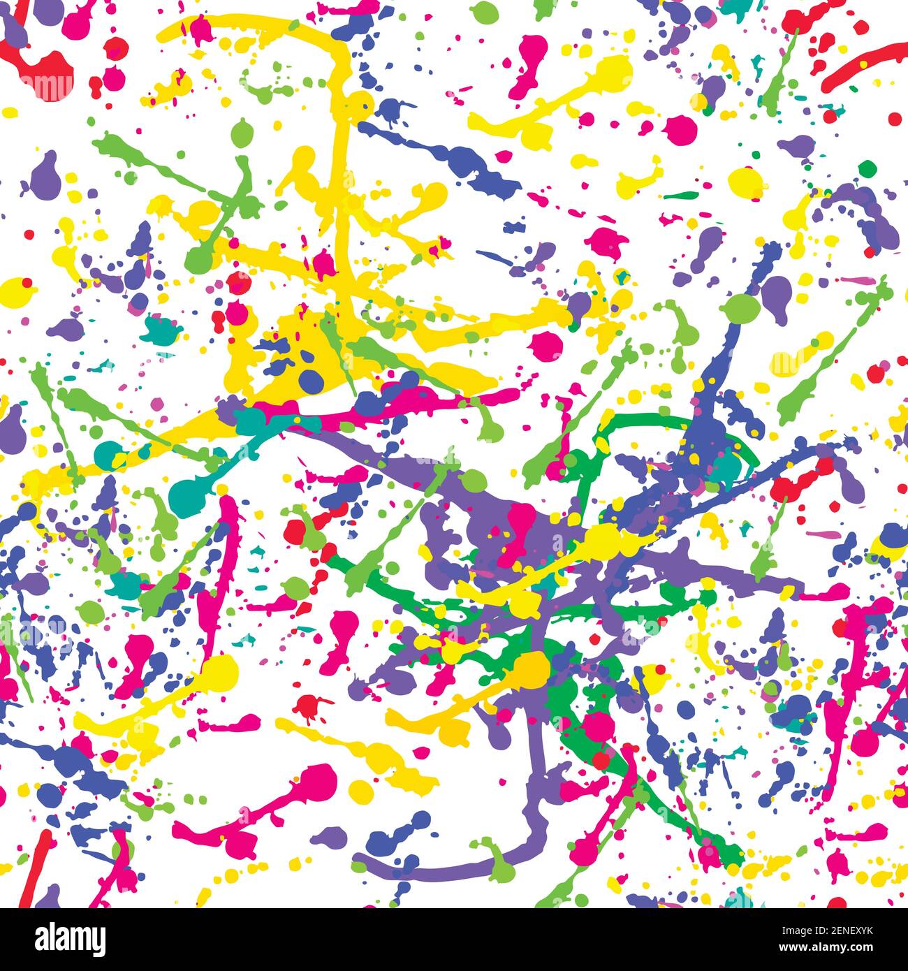 Abstract colorful splatter seamless pattern, isolated on white ...