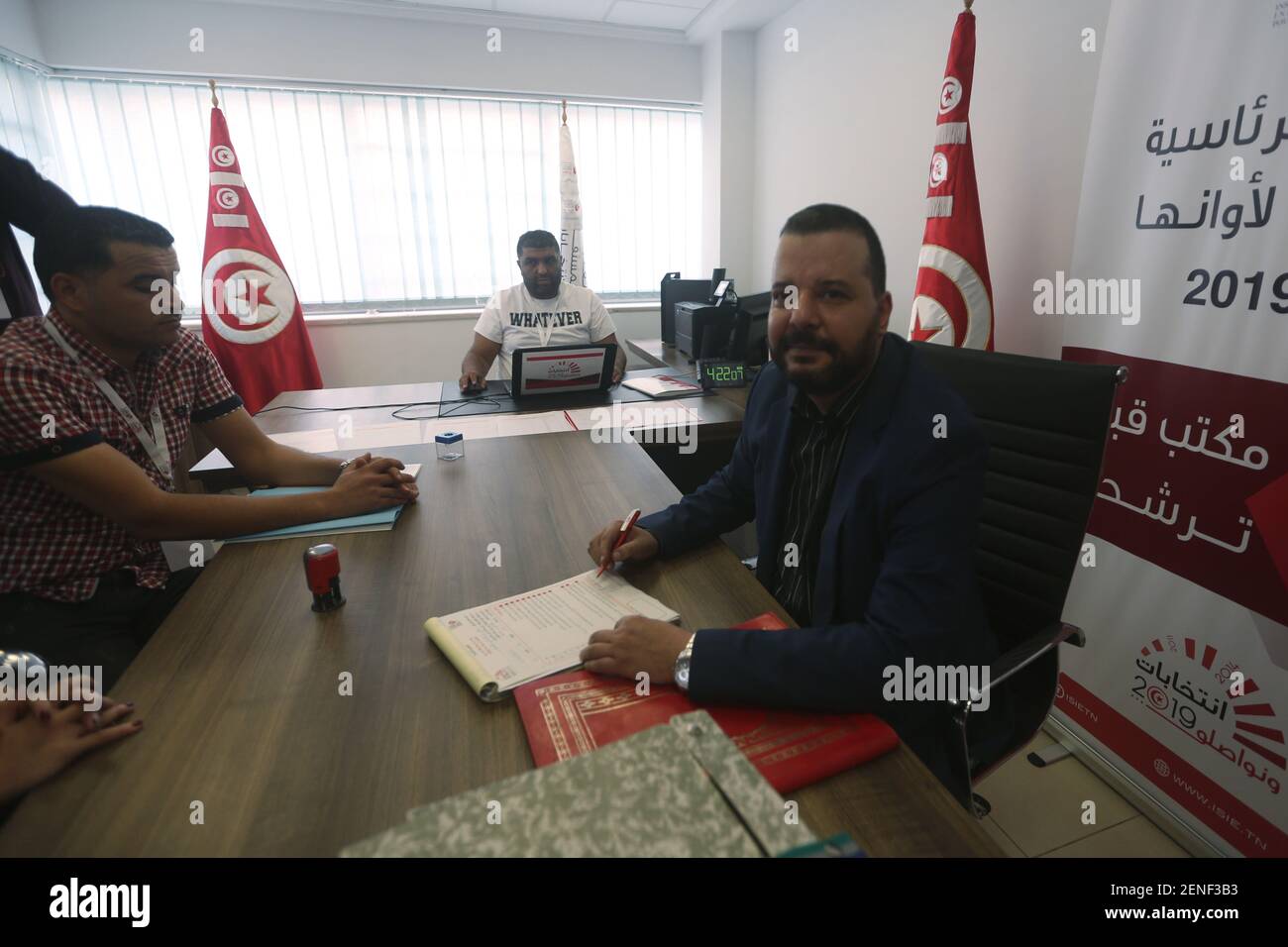 Mounir Baatour Submits His Candidacy For The Upcoming Early Presidential Elections On Aug 8 2019 In Tunis Tunisia For The First Time In Tunisia S History An Openly Gay Candidate Is Running For President