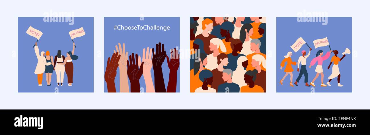 Set of illustration for International womens day campaign theme Choose ...