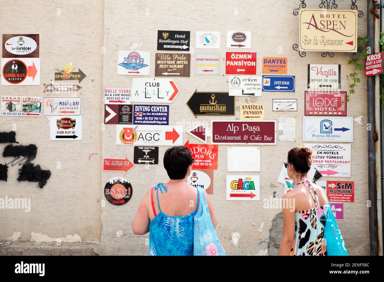 Tourists in Kaleiçi, Antalya, Turkey Stock Photo
