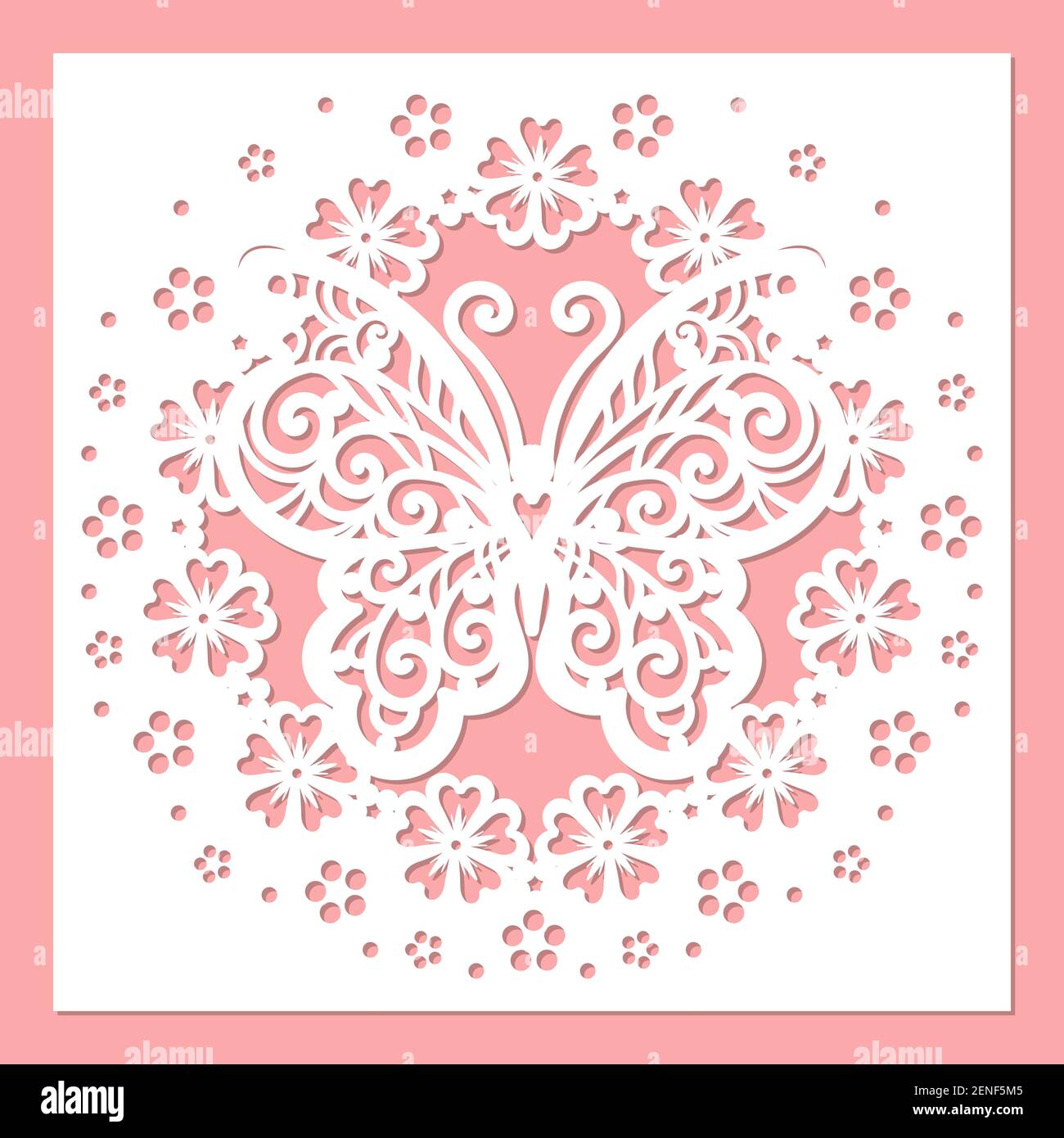 Envelope template with butterfly and flowers .Vector Stock Vector Image