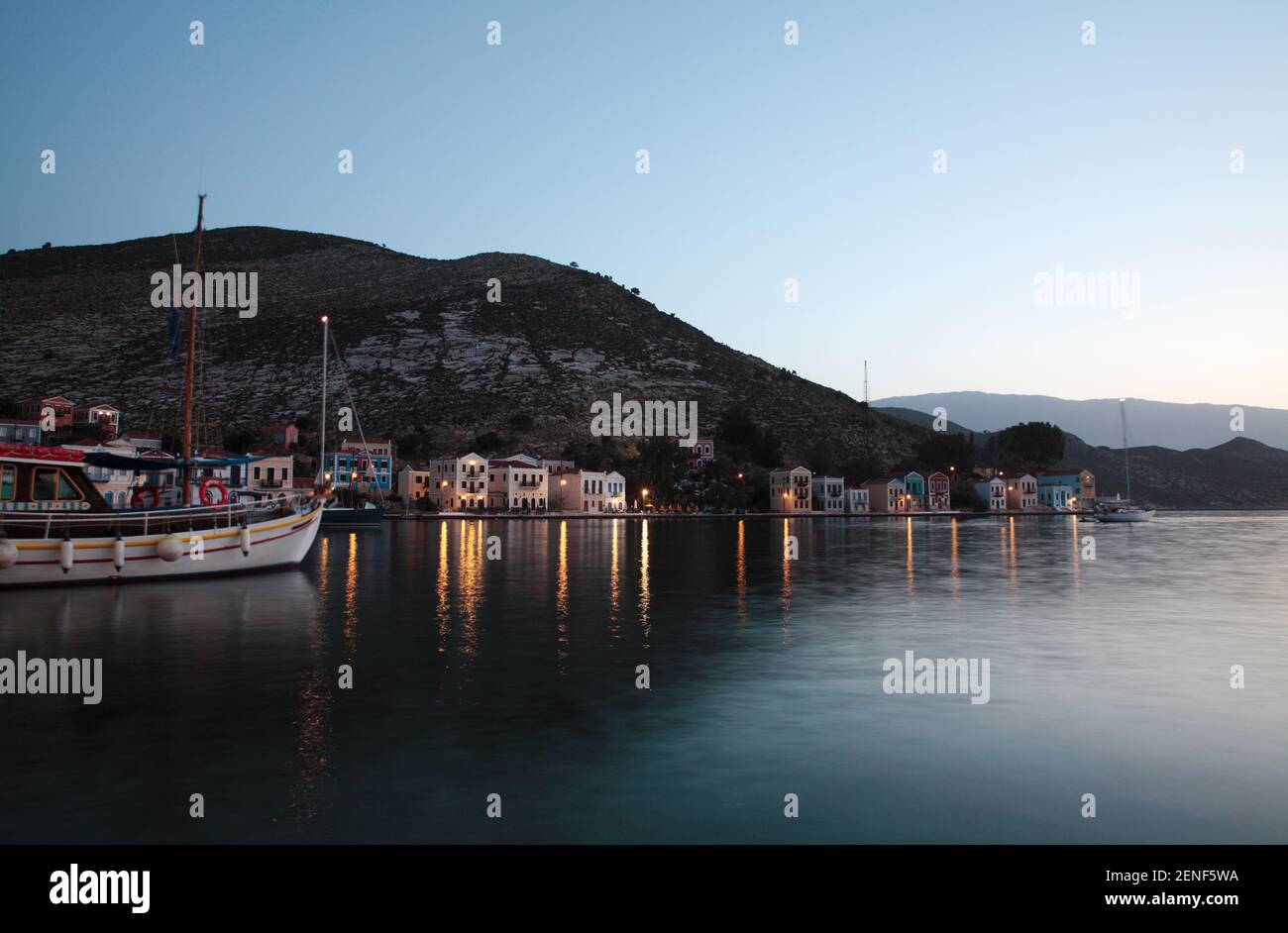 Kastellorizo Island at Dusk, Greece Stock Photo