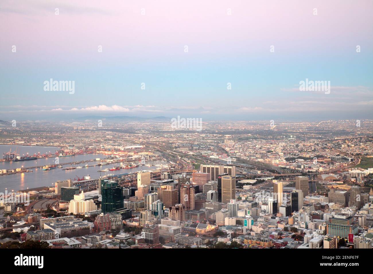 City of Cape Town at Dusk, South Africa Stock Photo