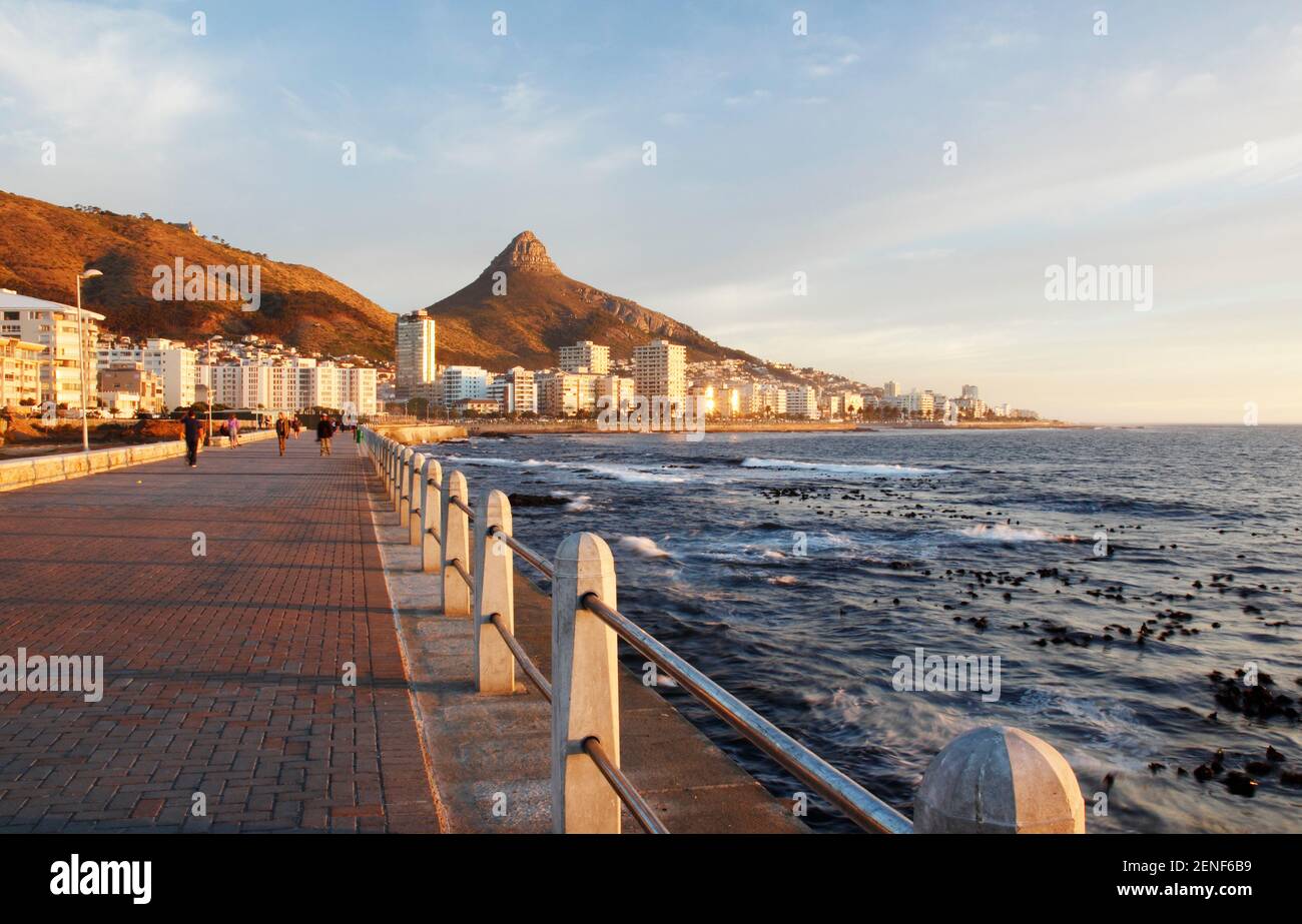 Sea Point Promenade, Cape Town, South Africa Stock Photo