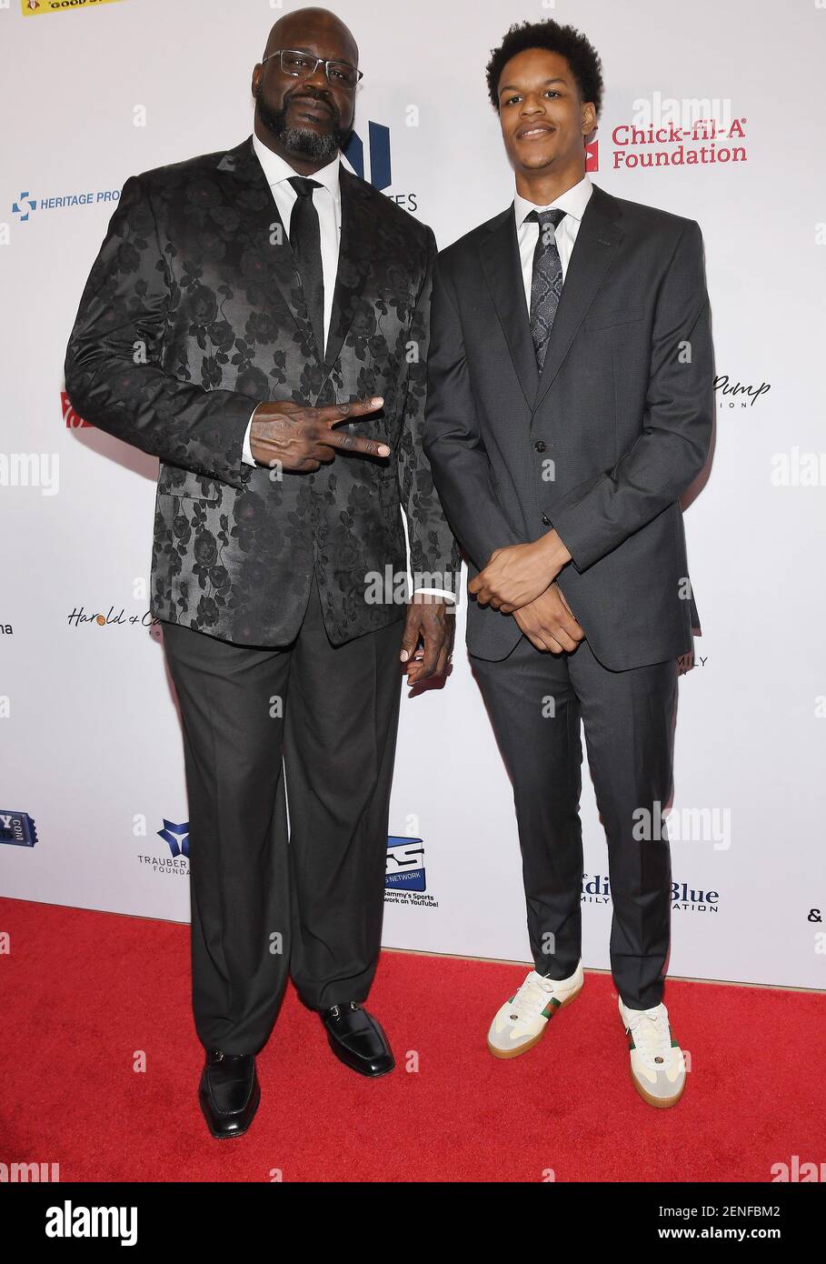 (L-R) Shaquille O'Neal and Son Shareef O'Neal at the 19th Annual Harold ...