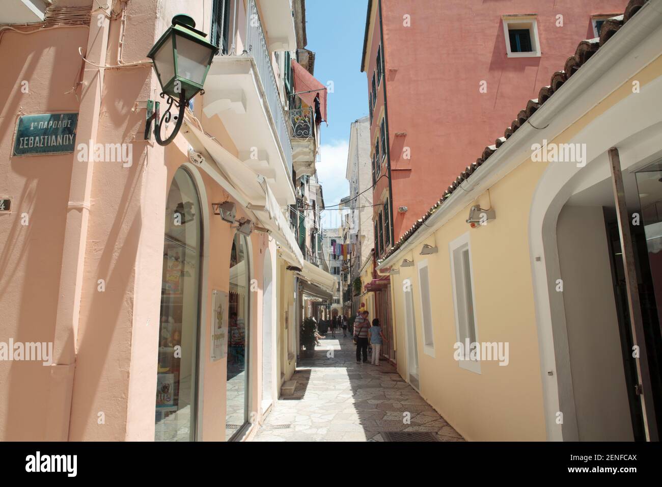 Corfu Town Streets, Corfu, Greece Stock Photo