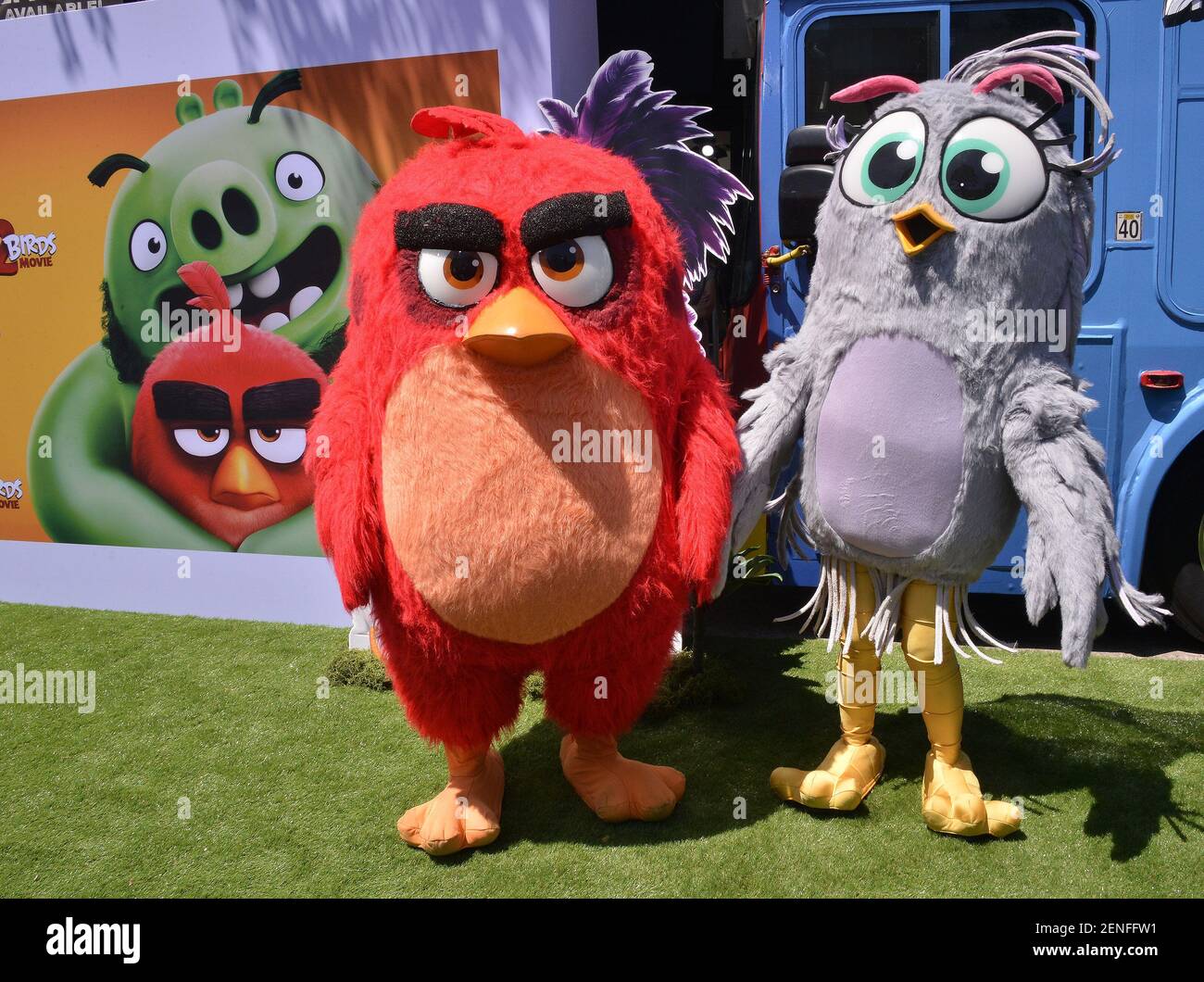 L-R) Red and Silver at THE ANGRY BIRDS MOVIE 2 Premiere held at ...
