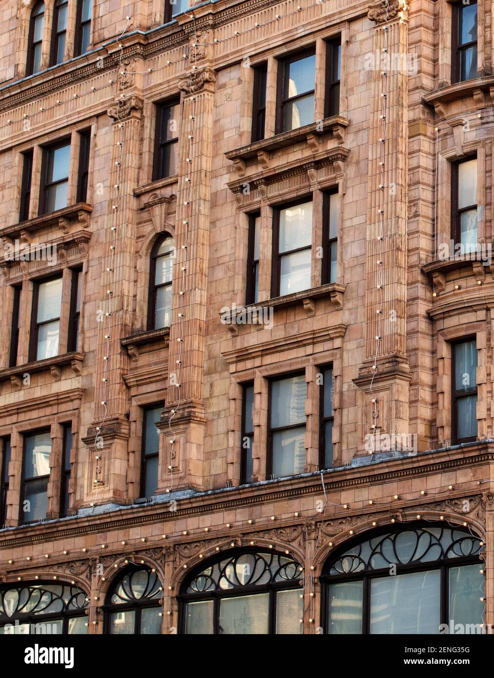 Front exterior of Harrods; a huge upmarket department store in