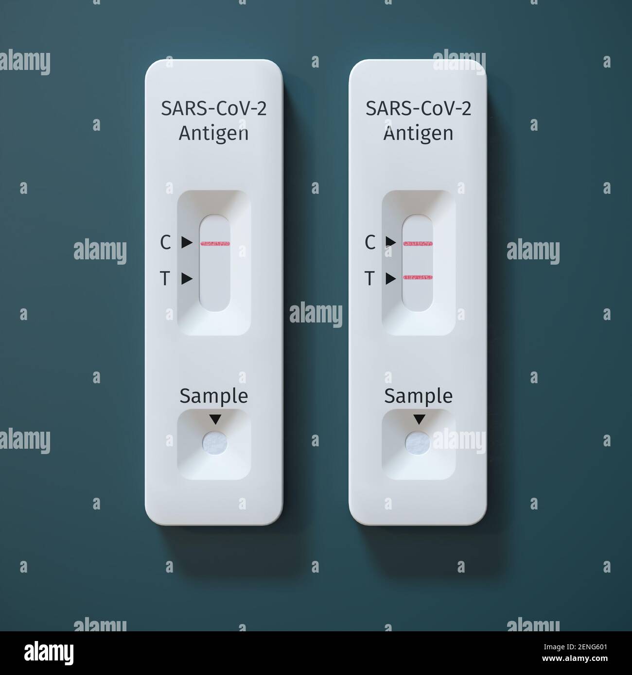 Quick testing for Covid19 / SARSCoV2 infection concept Two rapid