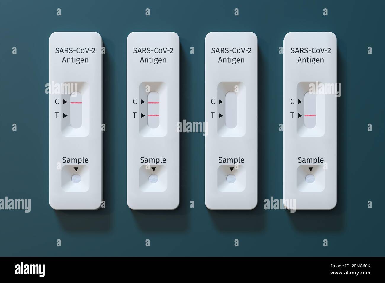 Quick testing for Covid19 / SARSCoV2 infection concept Four rapid