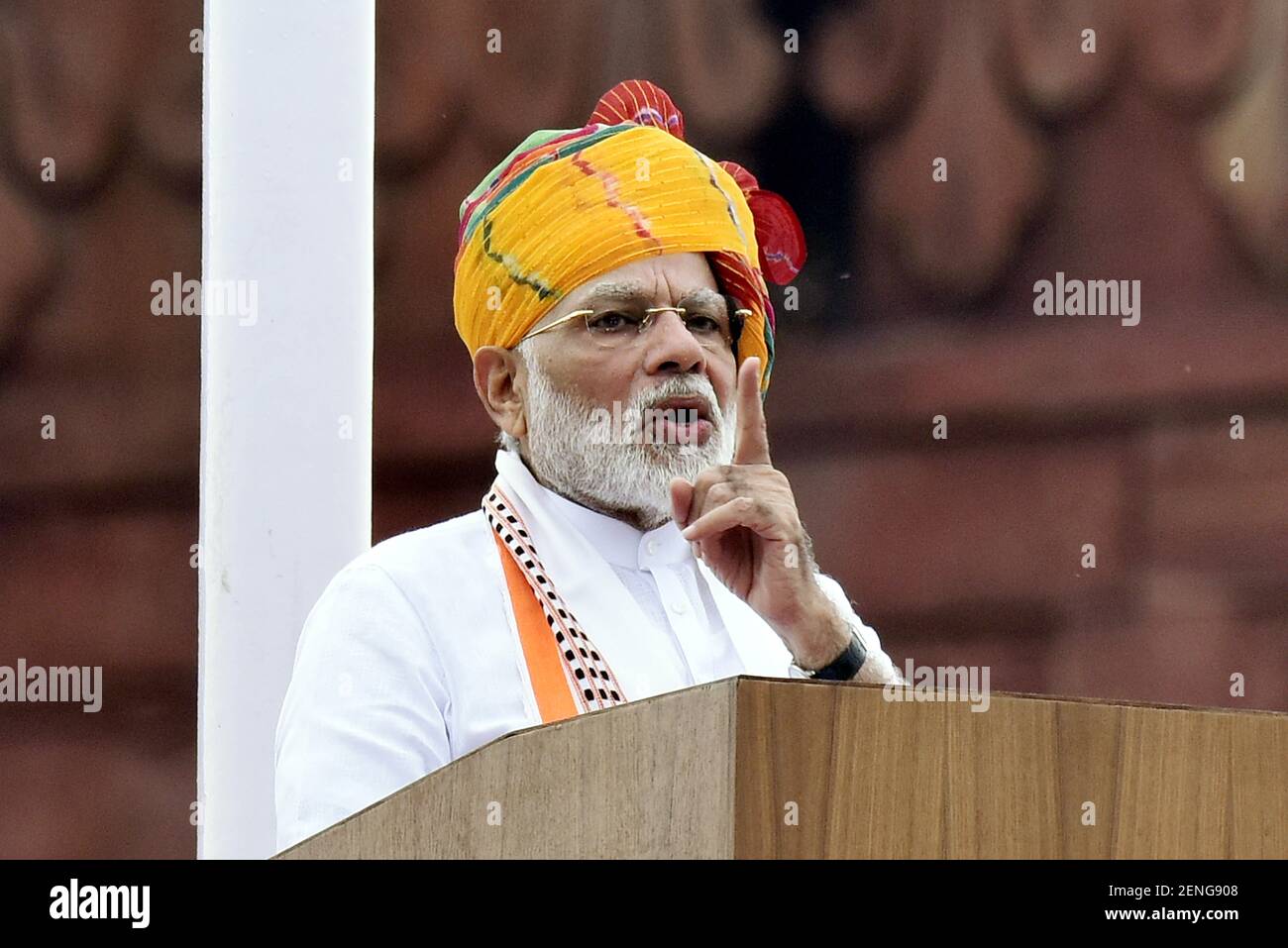 NEW DELHI, INDIA - AUGUST 15: Prime Minister Narendra Modi addresses ...