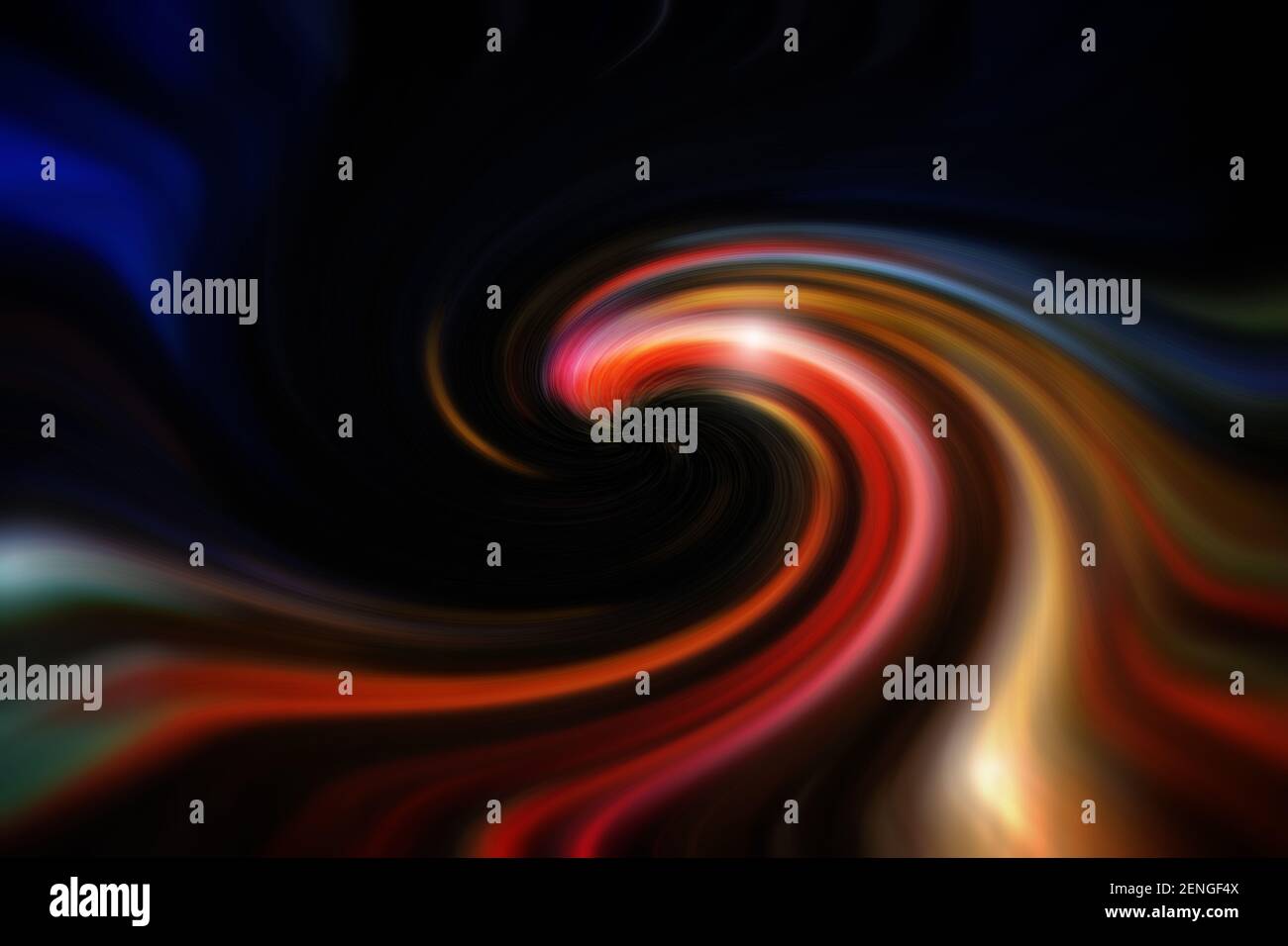 Abstract colorful swirl pattern on dark background. Blurred and dynamic ...