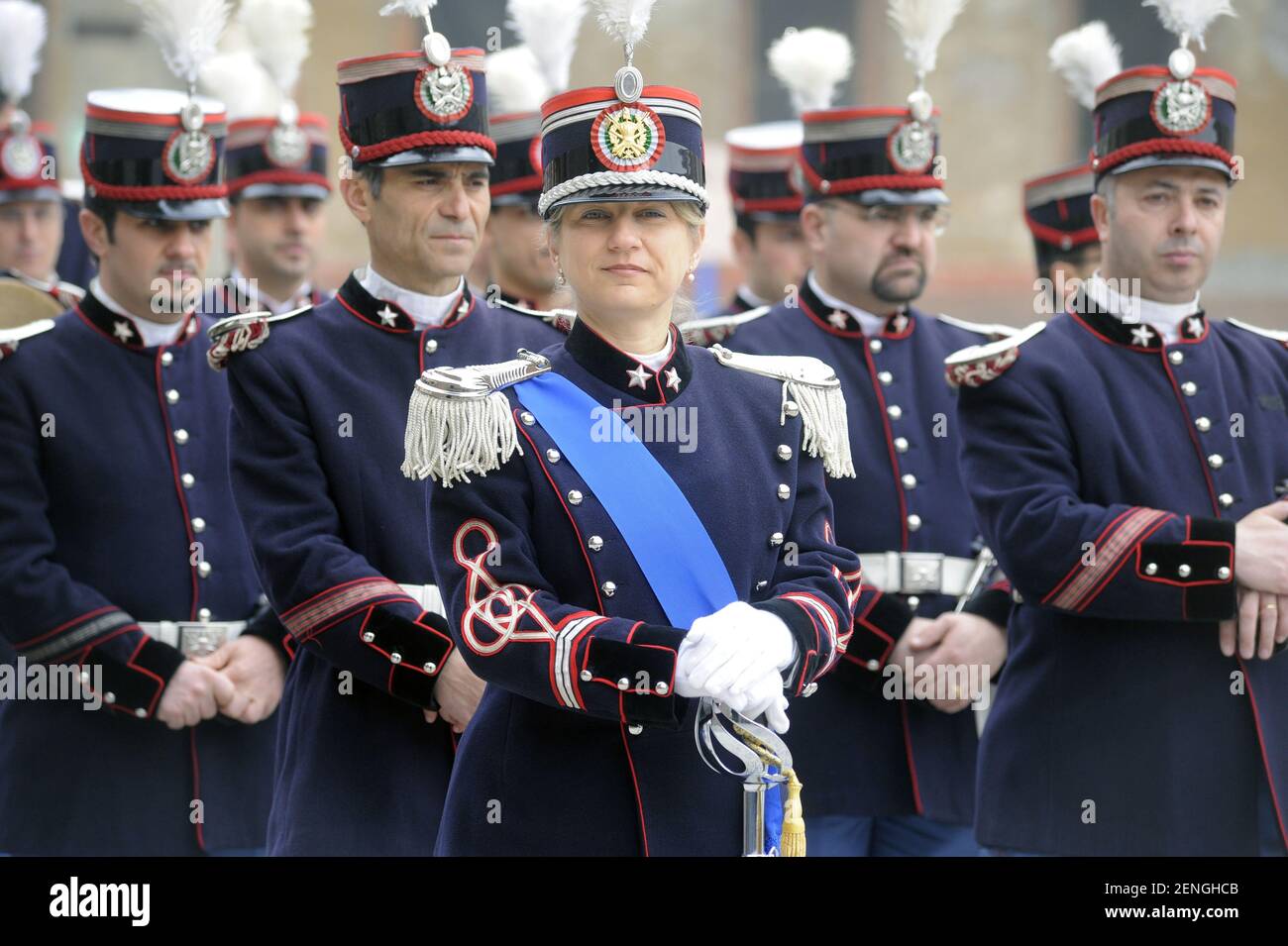 Milan (Italy), Italian Army, oath ceremony for cadets of Teuliè Military School, the military band director Stock Photo