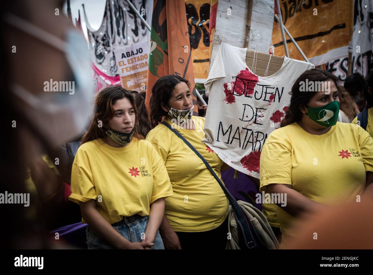 Alejo Manuel Avila/ Le Pictorium -  Protest for the murder of Ursula Bahillo to the Courthouse -  17/02/2021  -  Argentina / Buenos Aires  -  The Wome Stock Photo
