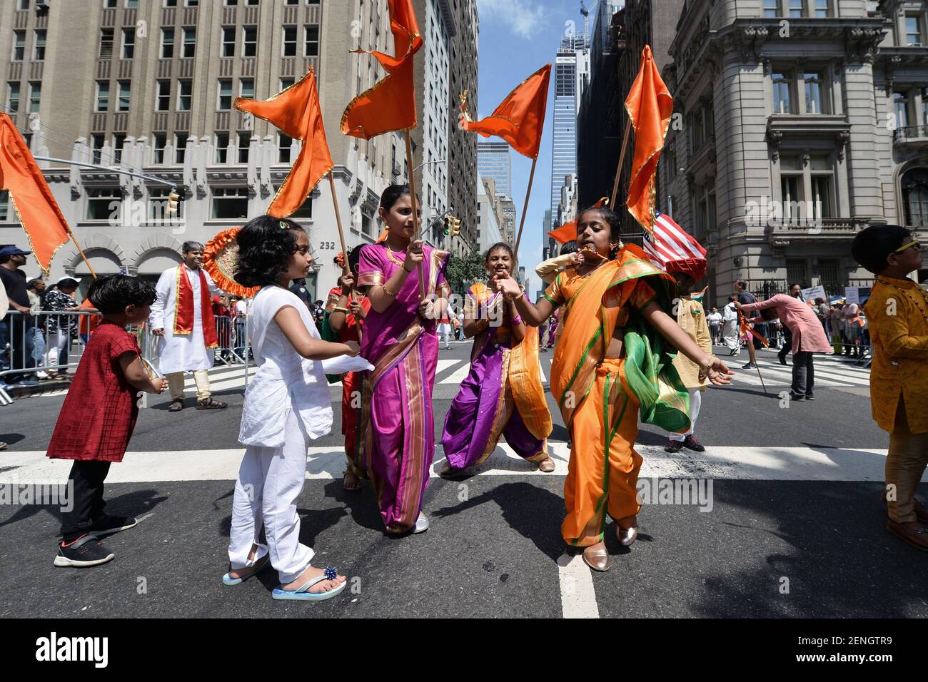 Participants danced along Madison Avenue during the annual India Day