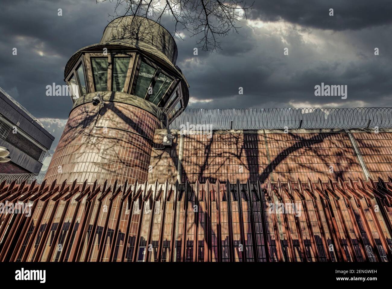 JVA Moabit, Justizvollzugsanstalt, Wachturm, Berlin-Moabit, Deutschland, Europa Stock Photo