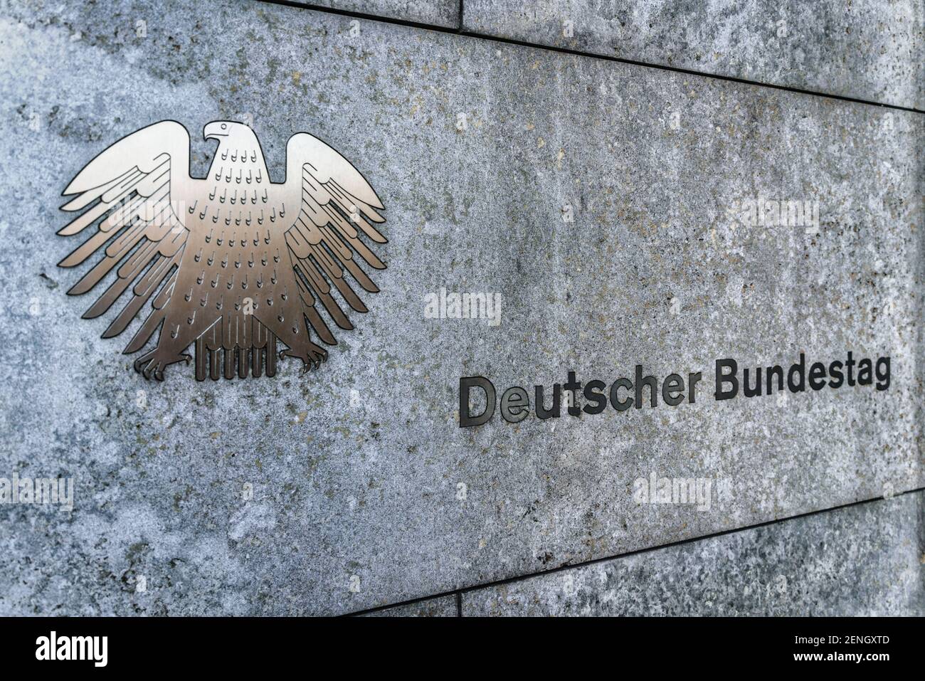 Deutscher Bundestag, Bundesadler, Eingang Dorotheenstrasse, Berlin Stock Photo