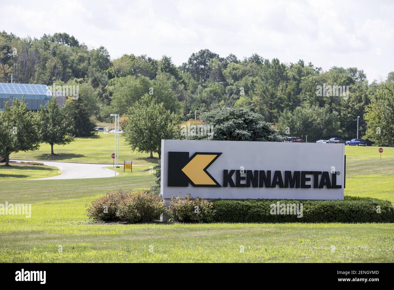 A logo sign outside of the headquarters of Kennametal in Latrobe