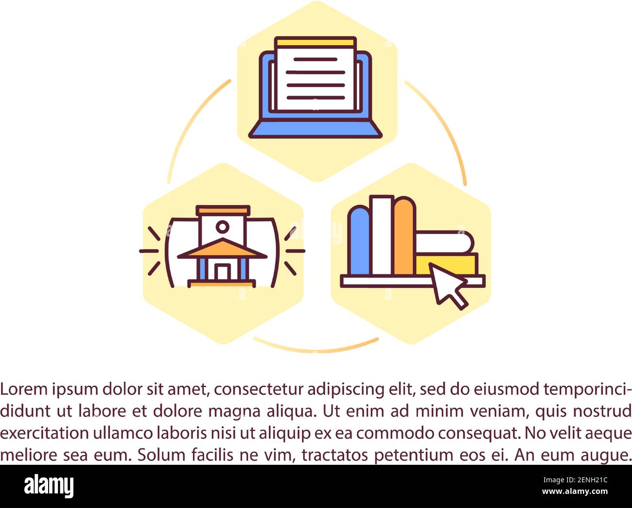 Types of digital libraries concept icon with text Stock Vector Image
