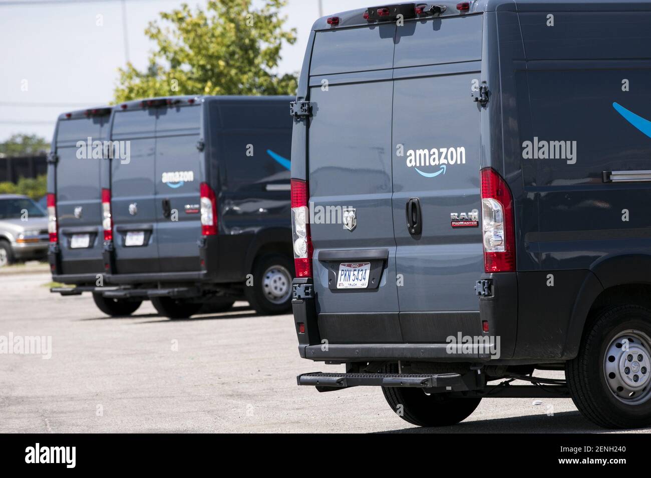 Amazon Prime delivery vehicles as seen in Euclid, Ohio on August 11