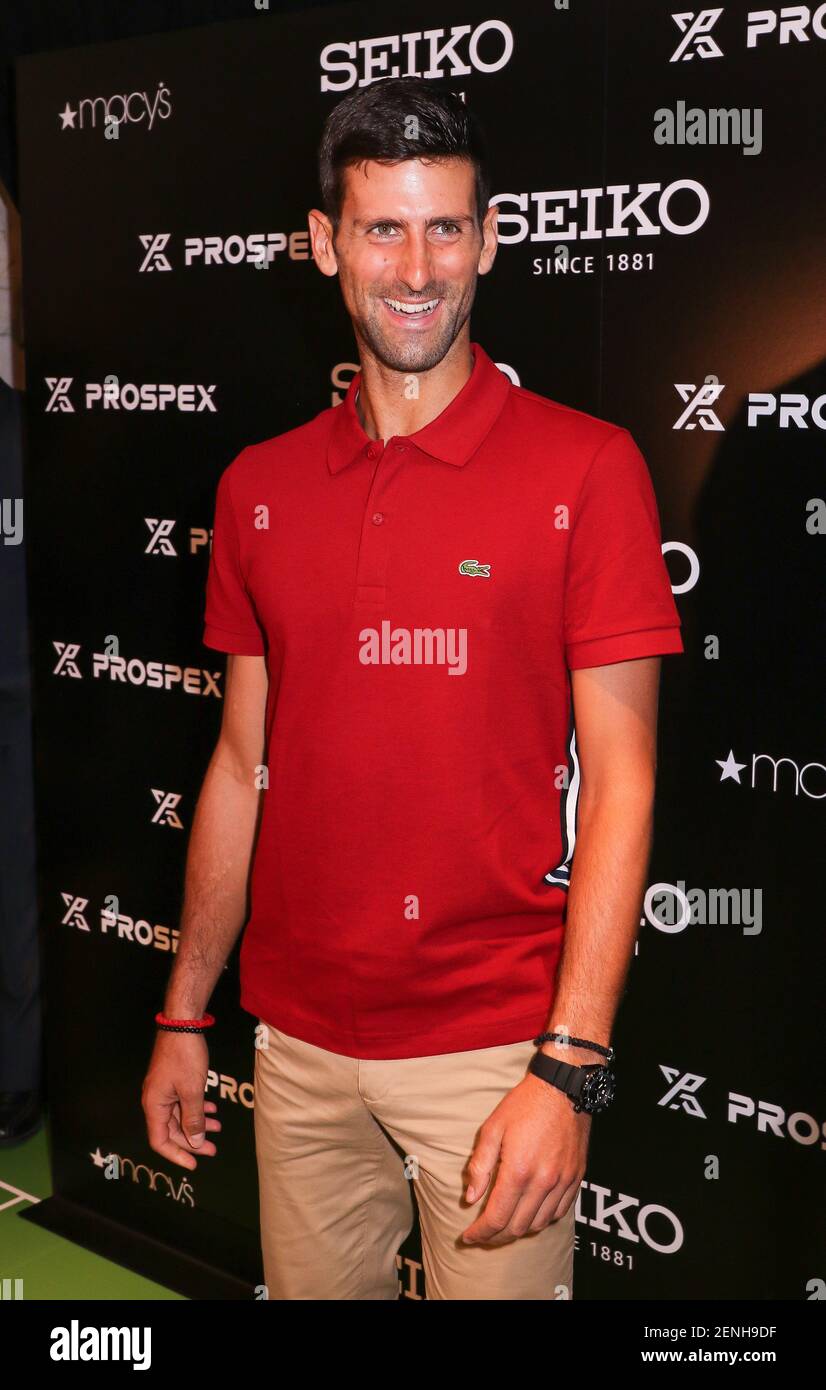 Macy's and Seiko launches a special meet and greet with tennis champion,  Novak Djakovic, at Macy's Herald Square in New York City, NY, USA, on  August 20, 2019. (Photo by Arturo Holmes/