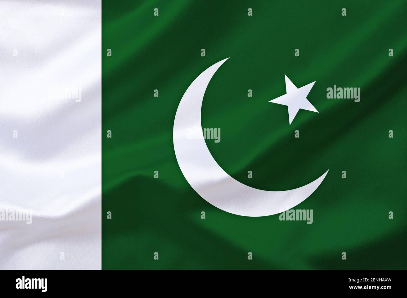 Die Flagge von Pakistan, Land in Südasien, Stock Photo