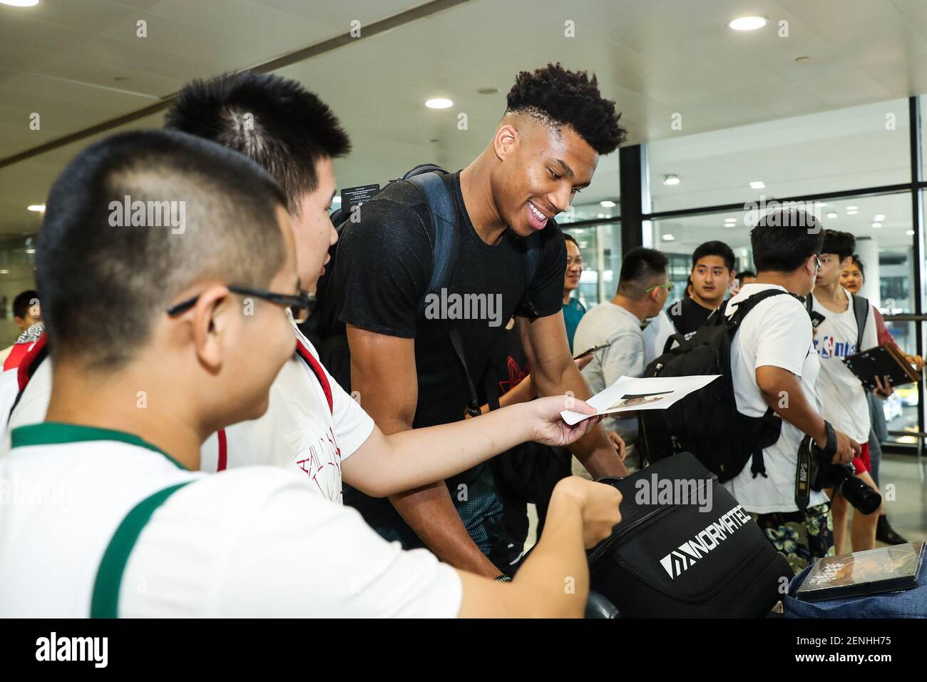 Giannis Antetokounmpo of Greece national basketball team arrives at the ...