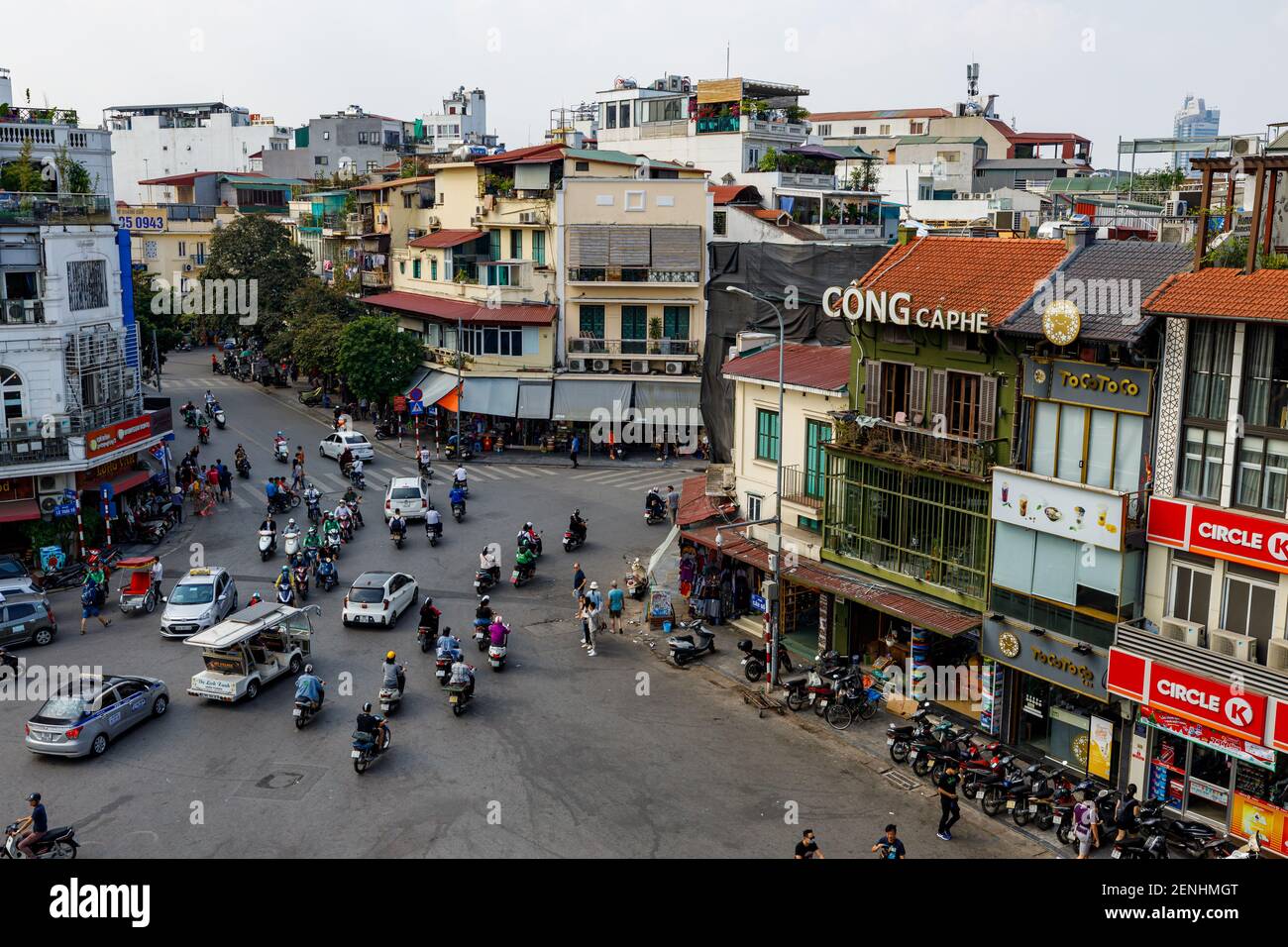 chaos traffic of Hanoi in Vietnam Stock Photo