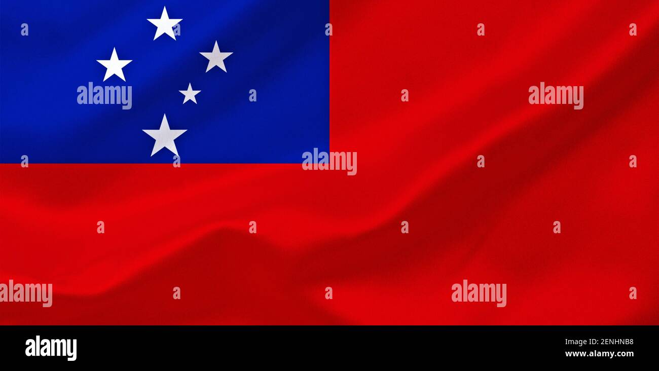 Die Flagge von Samoa, Land in Polynesien Stock Photo - Alamy