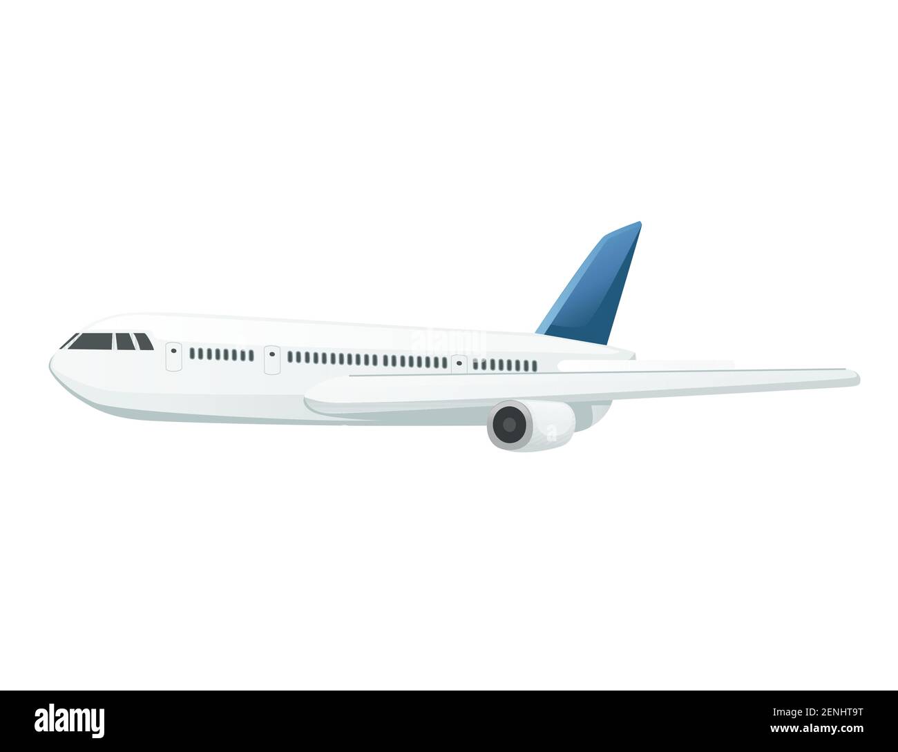White passenger airplane vector illustration on white background Stock ...