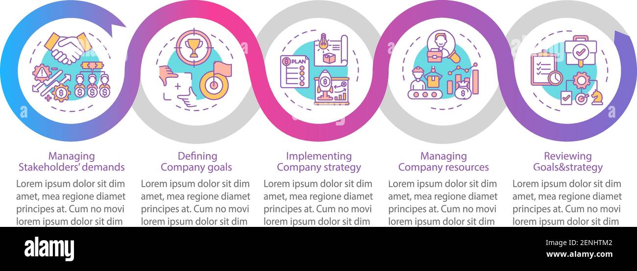 Top management tasks vector infographic template Stock Vector