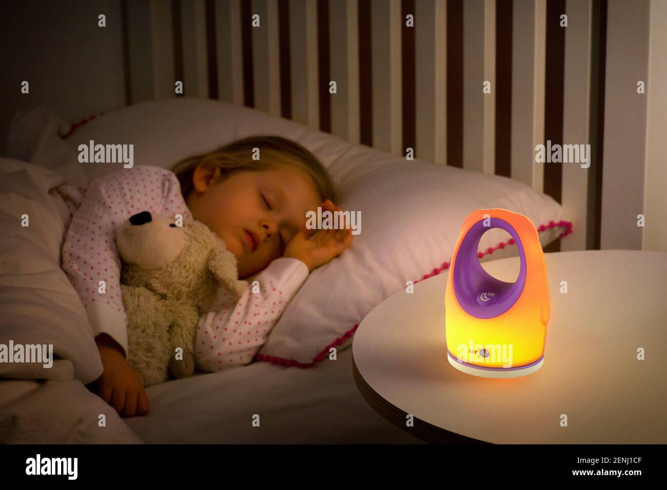 Baby monitors and glowing night lights for children and toddlers Stock