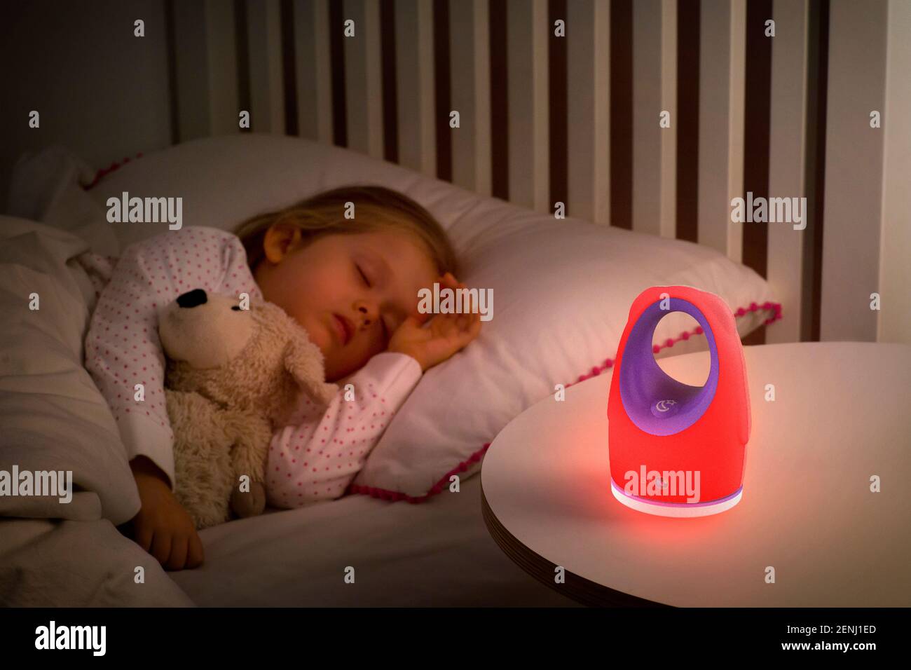 Baby monitors and glowing night lights for children and toddlers Stock