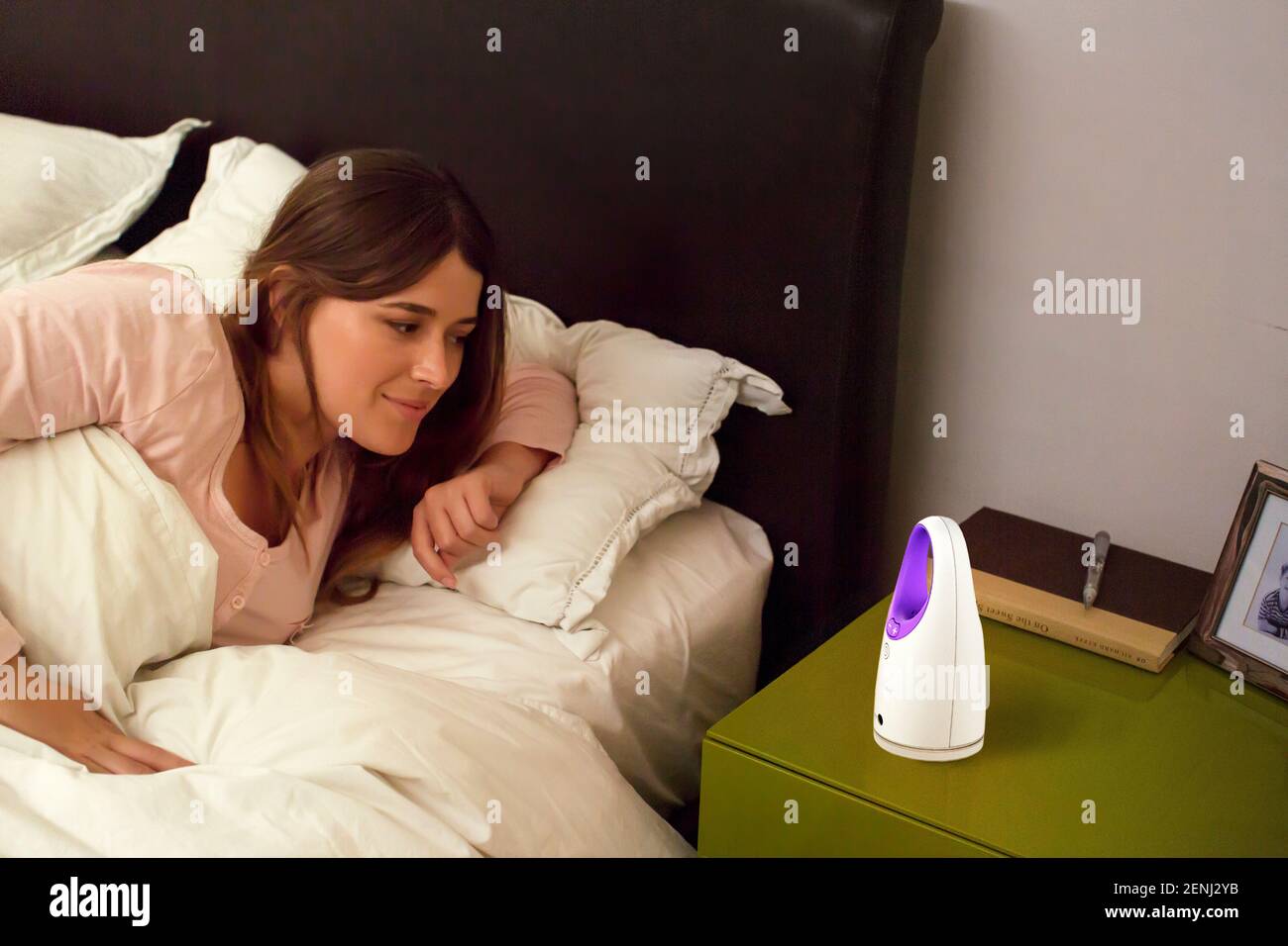 Baby monitors and glowing night lights for children and toddlers Stock