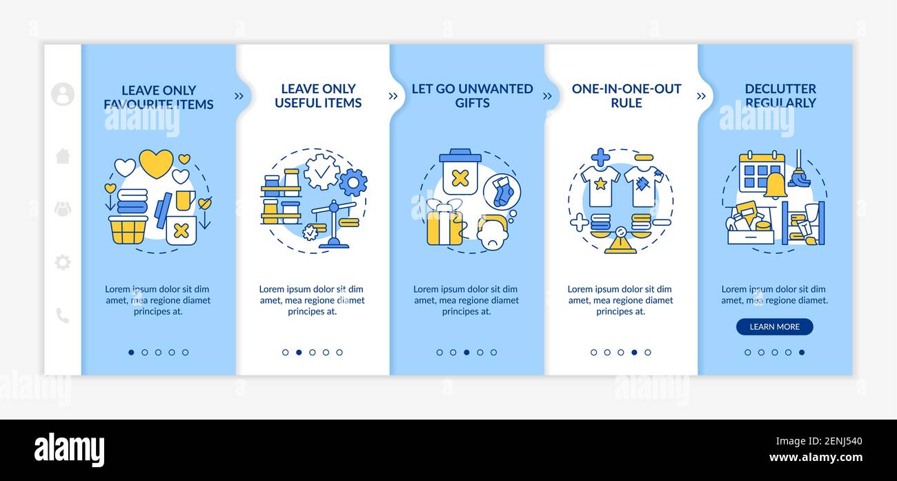 Tips for cleaning apartment onboarding vector template Stock Vector